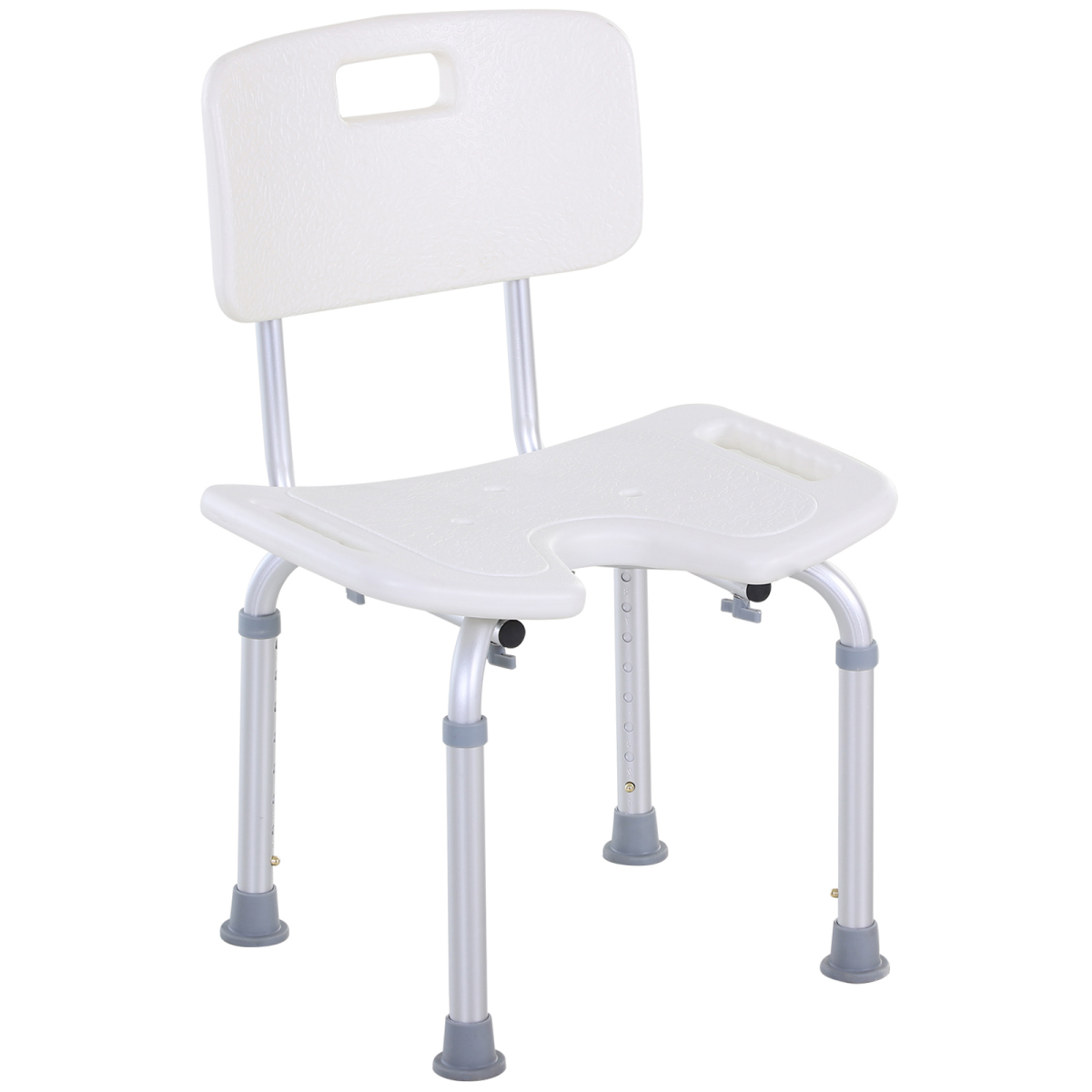 Adjustable Aluminum Shower Bath Stool with Non-Slip Feet and Handle