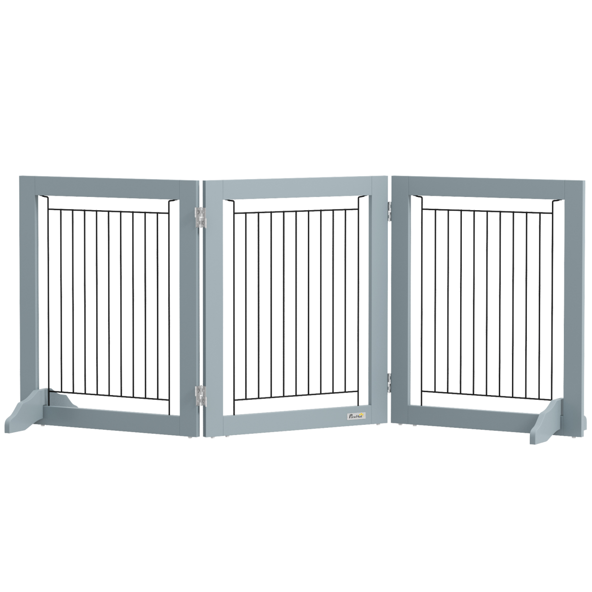 PawHut Foldable 3-Panel Pet Gate with Support Feet for Small Dogs