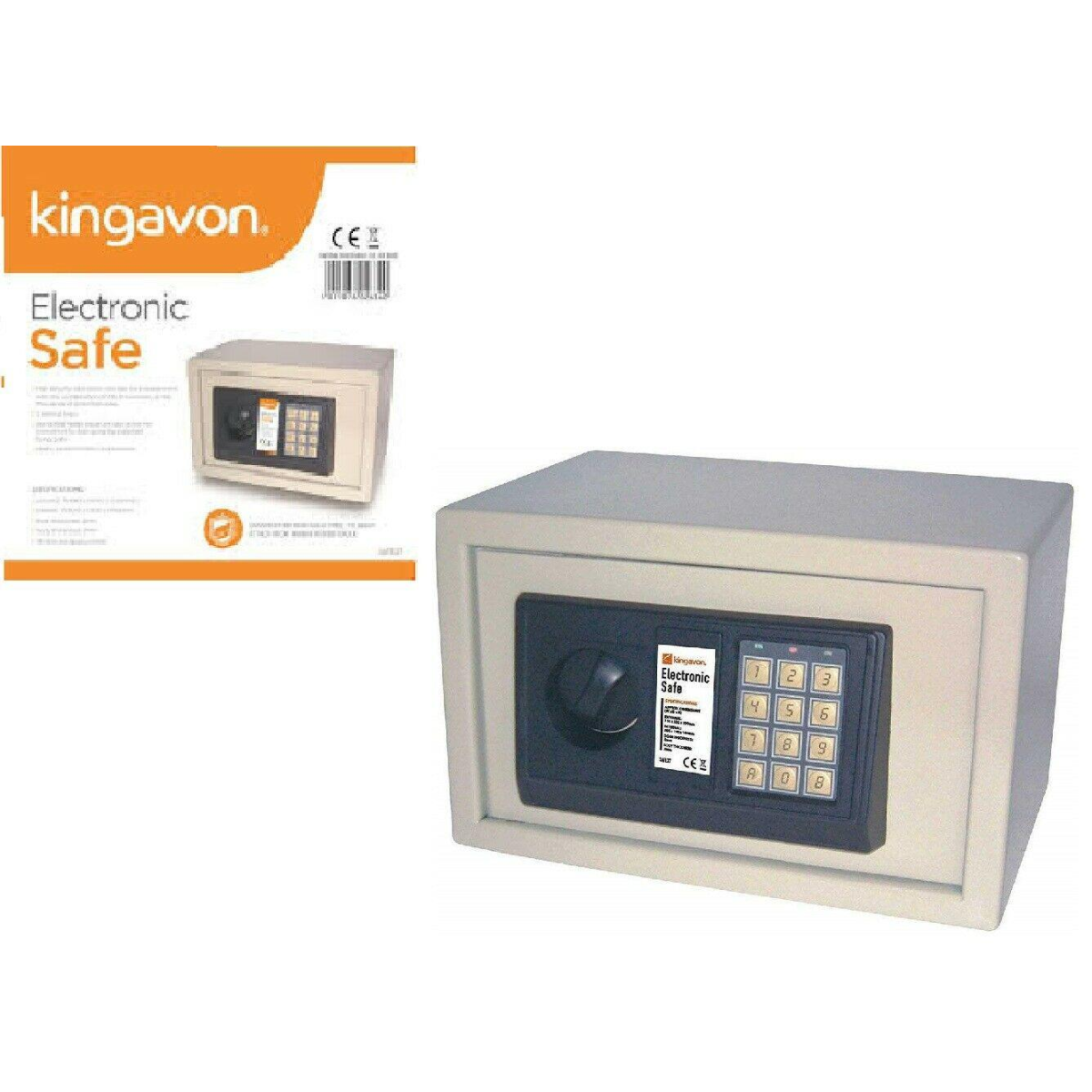 Kingavon Electronic Steel Safe with 3-8 Digit Programmable Lock and Backup Keys SAFE27
