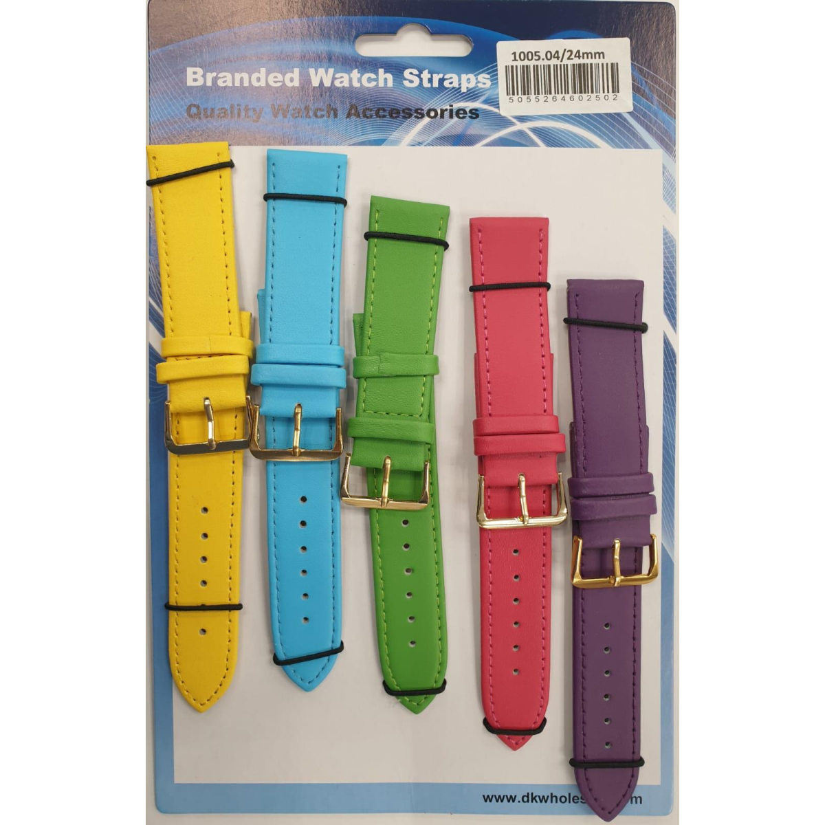 Leather Pastels Watch Straps, Pack of 5, 24mm