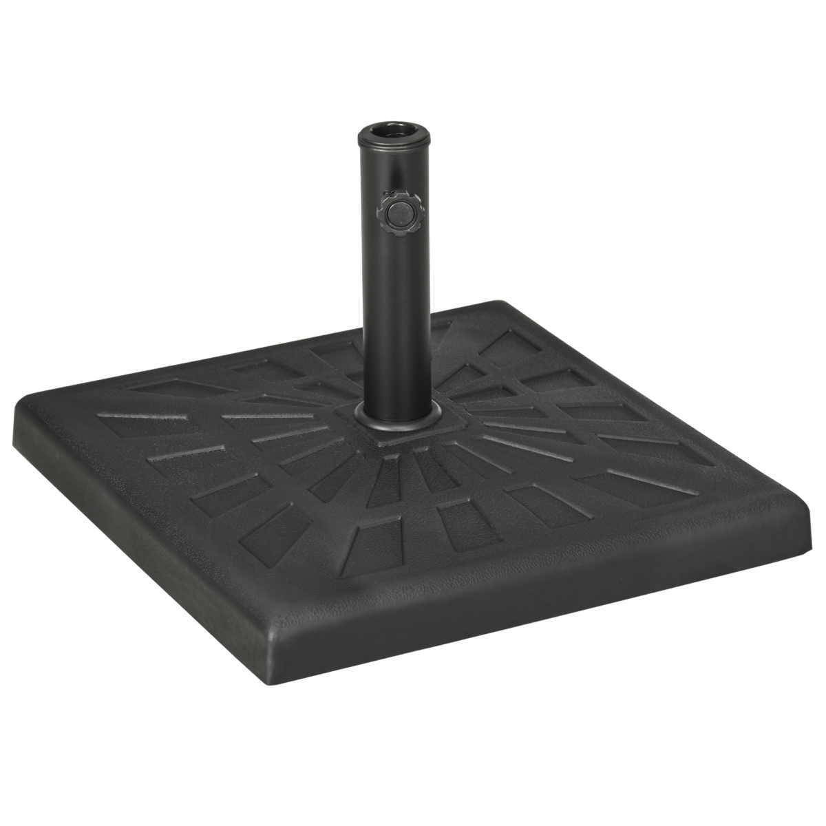 Outsunny 19kg Square Resin Garden Parasol Base for Poles of 32mm, 38mm, 48mm