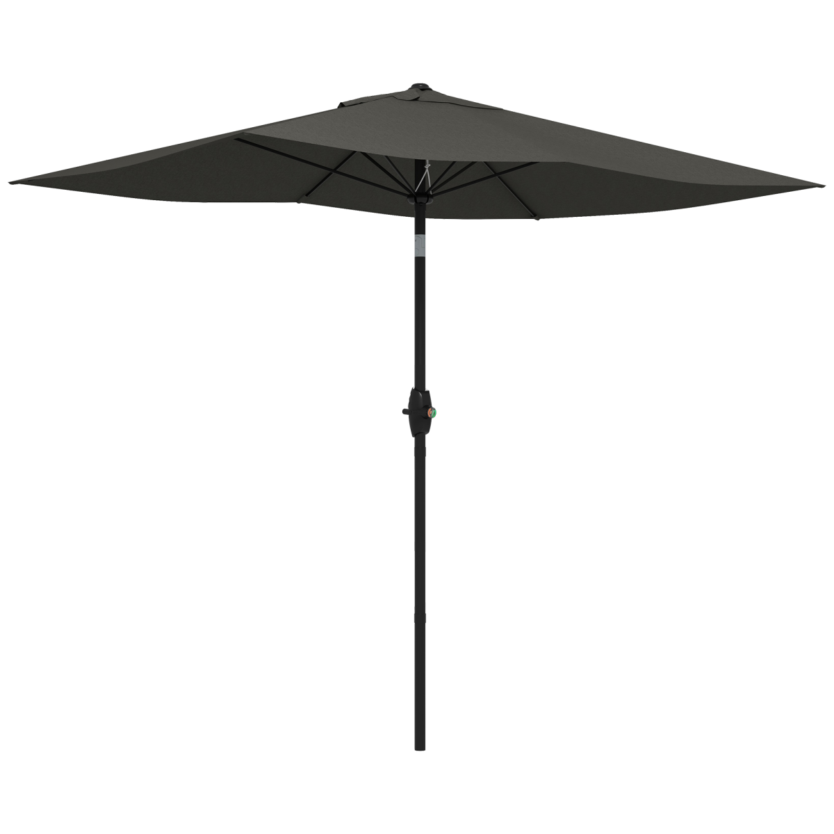 Outsunny 2 x 3m Rectangular Garden Parasol with Crank, Adjustable Angle, Dark Grey