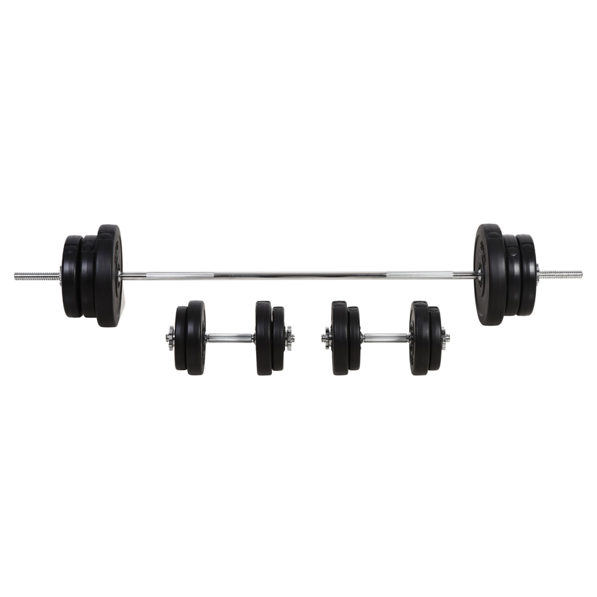 HOMCOM 65kg Adjustable Dumbbell and Barbell Set for Home Gym