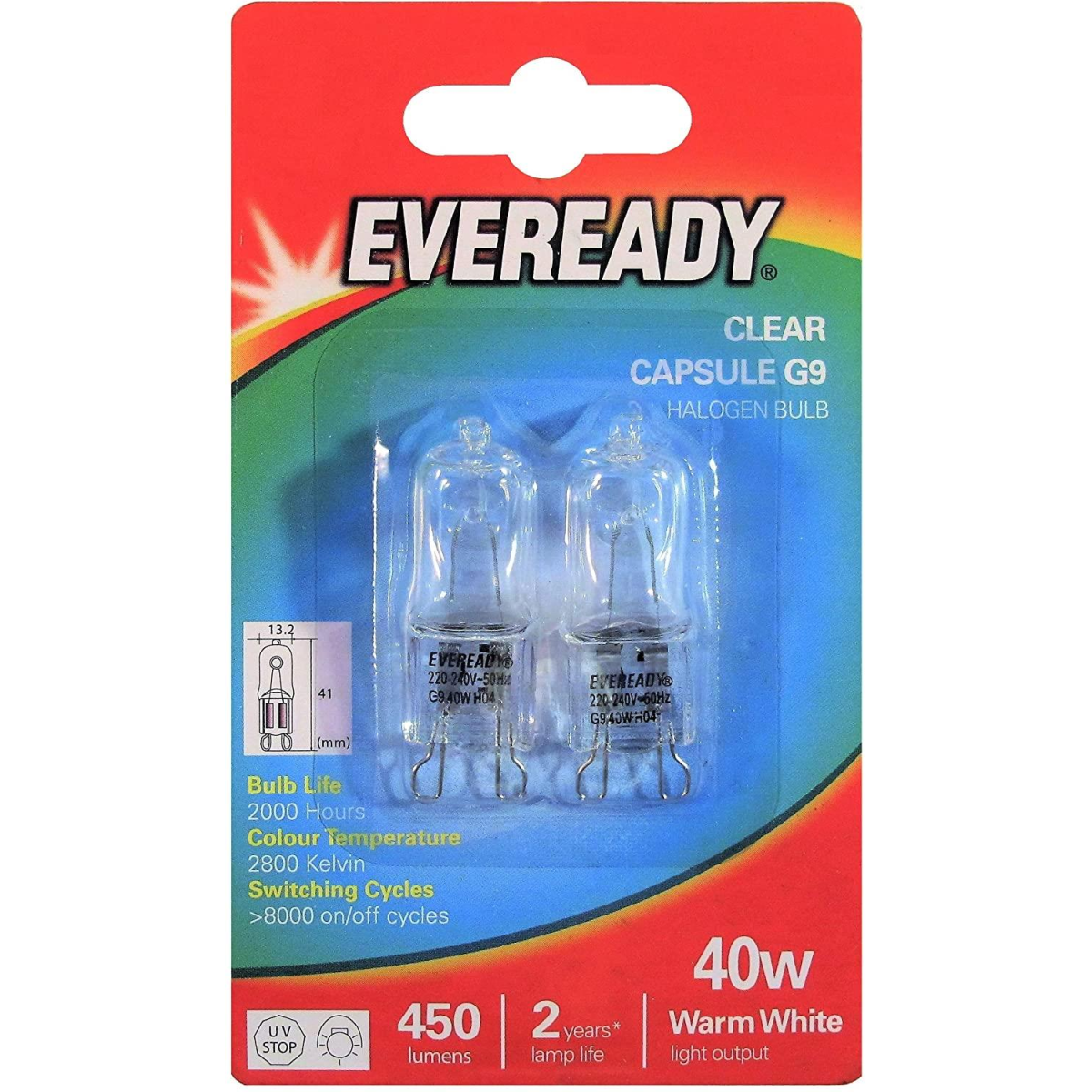 Eveready S815 G9 Halogen Capsule Bulb 25W 240lm Warm White Pack of 10