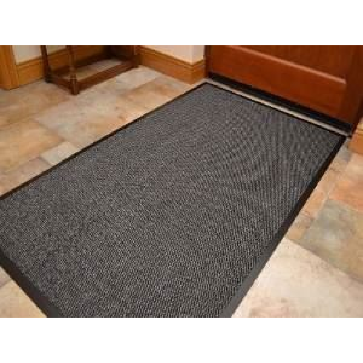 Grey Barrier Dirt Trapping Entrance Mat with Non-Slip Nitrile Rubber Backing