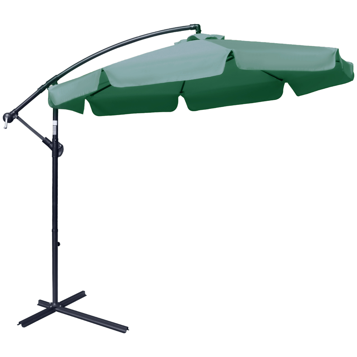 Outsunny 2.7m Outdoor Banana Parasol Cantilever Umbrella with Crank Green