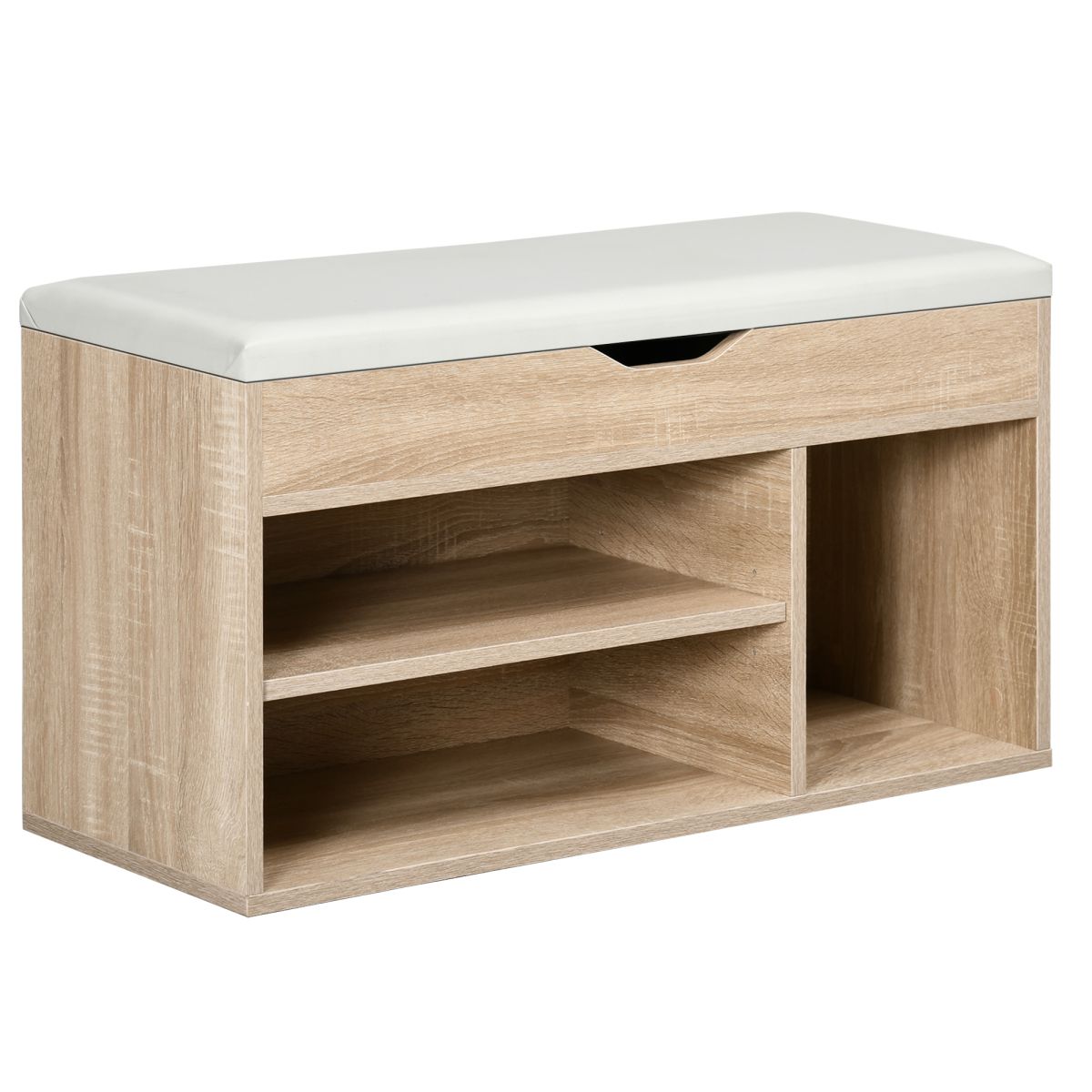 HOMCOM Shoe Storage Bench with Hidden Compartment and Padded Seat, Grey