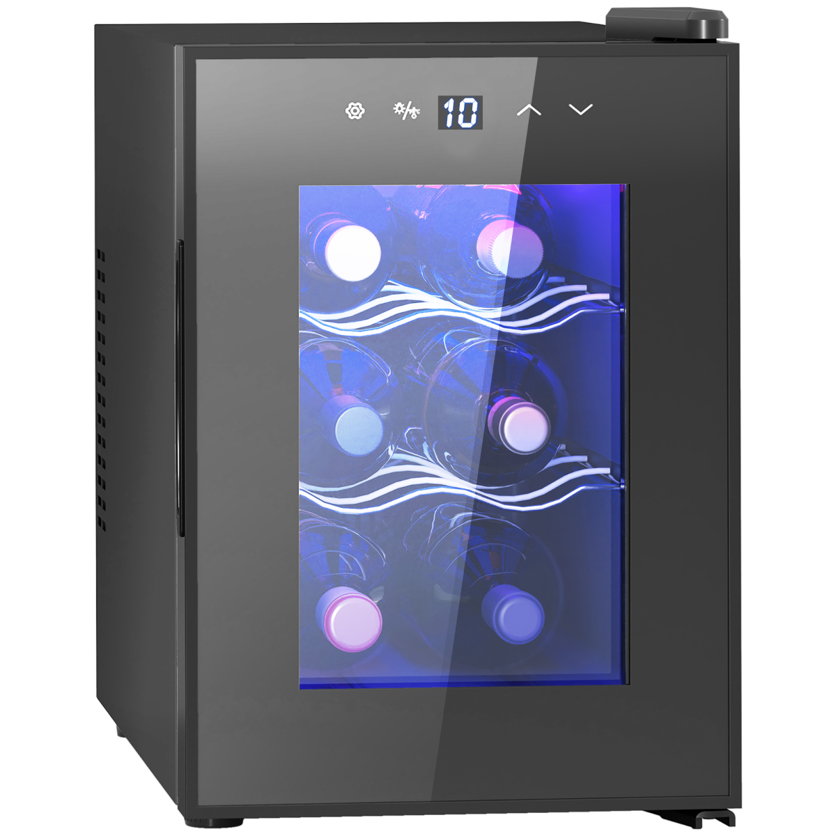 HOMCOM 6-Bottle Wine Cooler Fridge with Glass Door, Touch Control