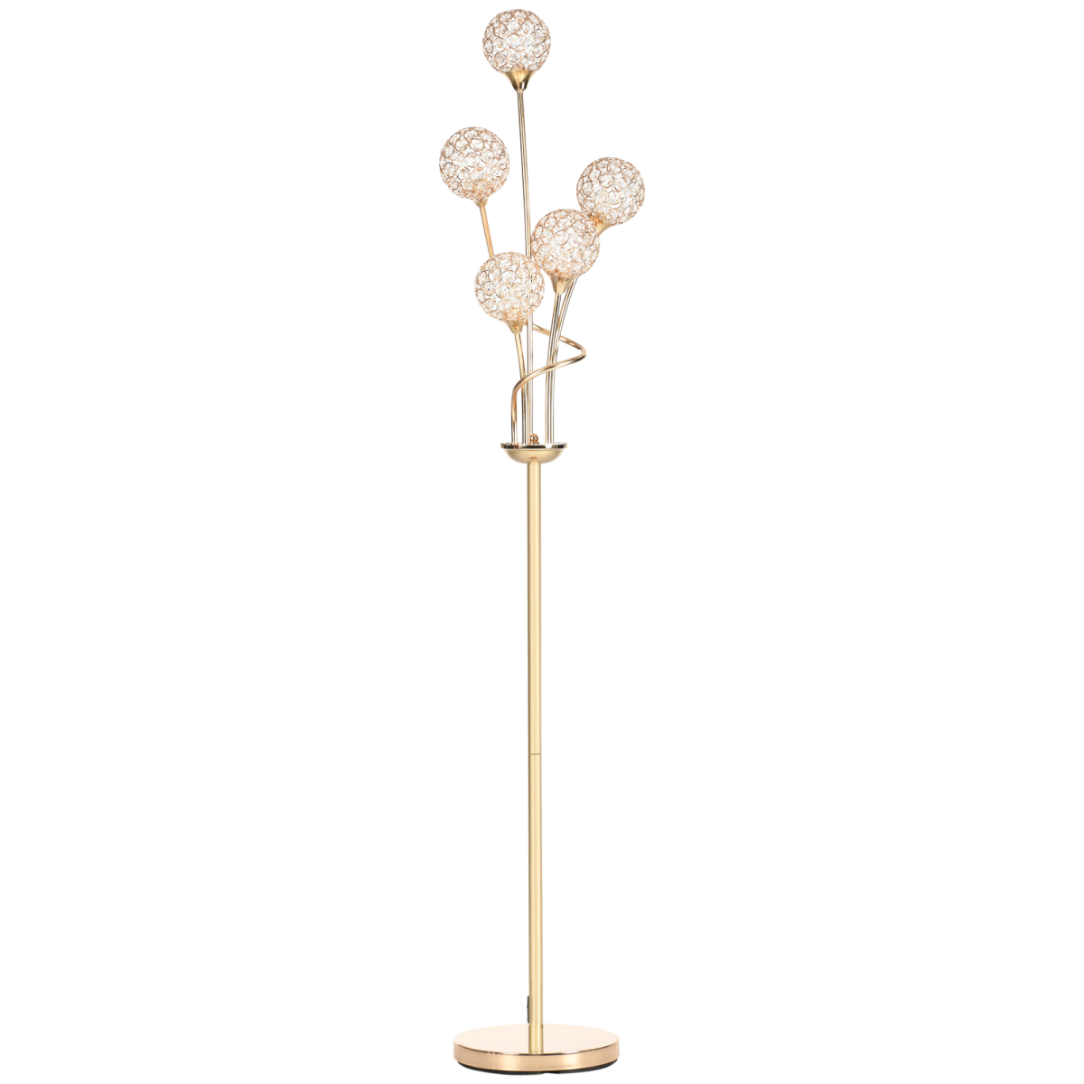 HOMCOM Gold 5-Light Crystal Upright Floor Lamp