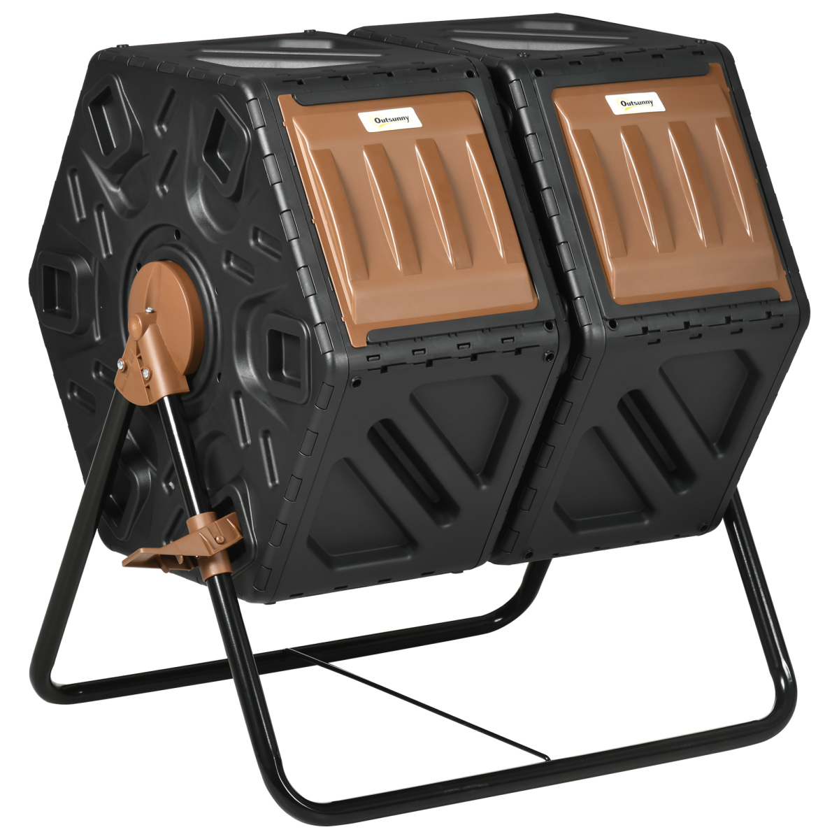 Outsunny 130L Dual Chamber Rotating Compost Bin with Ventilation