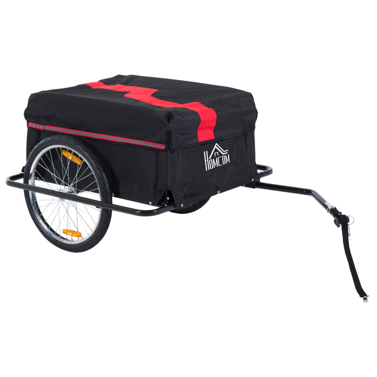 HOMCOM Two-Wheel Bicycle Cargo Trailer with Steel Base, Oxford Cloth Bag, Folding Storage, 40kg Max Load