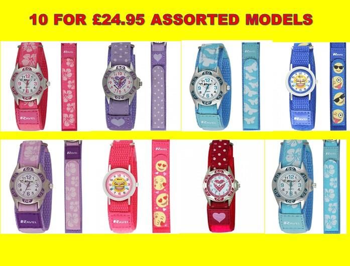 Ravel Children’s Nylon Velcro Strap Easy Read Quartz Watch R1507