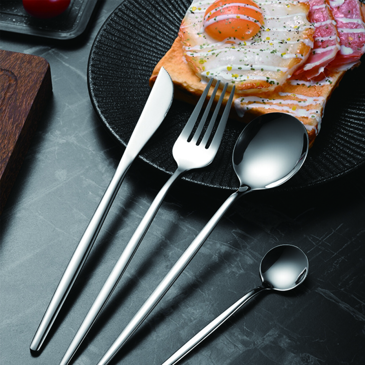 30-Piece Stainless Steel Cutlery Set, Mirror Polished, Dishwasher Safe