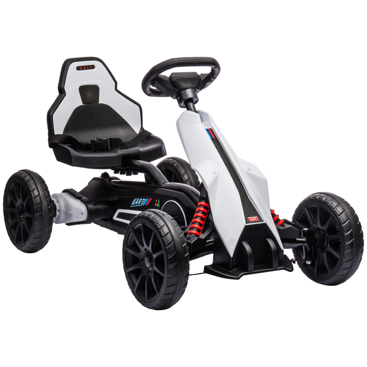 HOMCOM 12V Electric Go Kart, 2 Speeds, Forward/Reverse, White