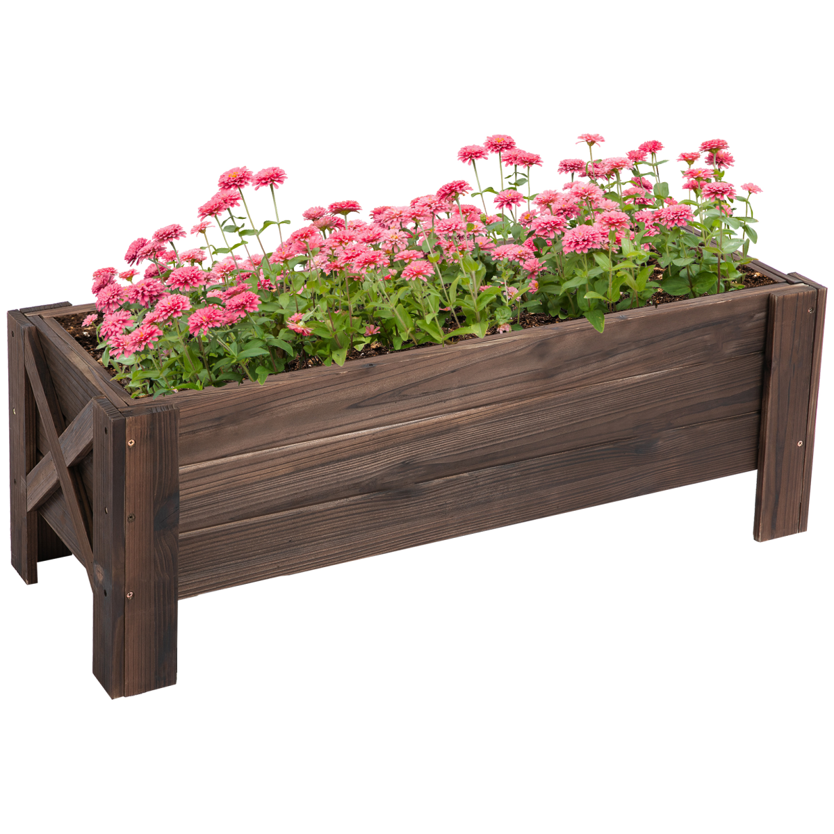 Wooden Outdoor Raised Garden Bed Planter, 100 x 36.5 x 36 cm