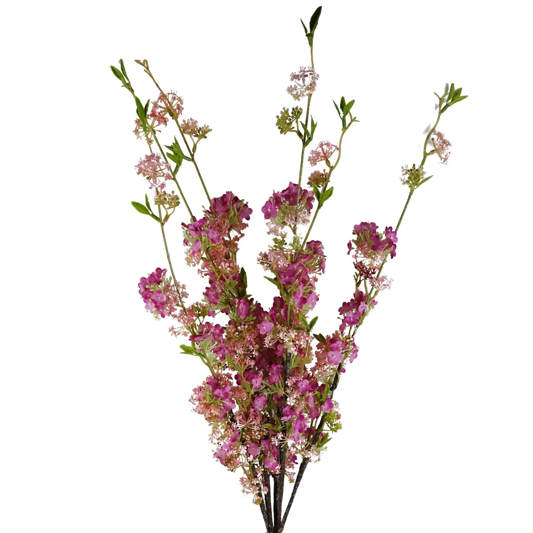 Leaf Pack of 6 Pink Blossom Spray Stems 100cm