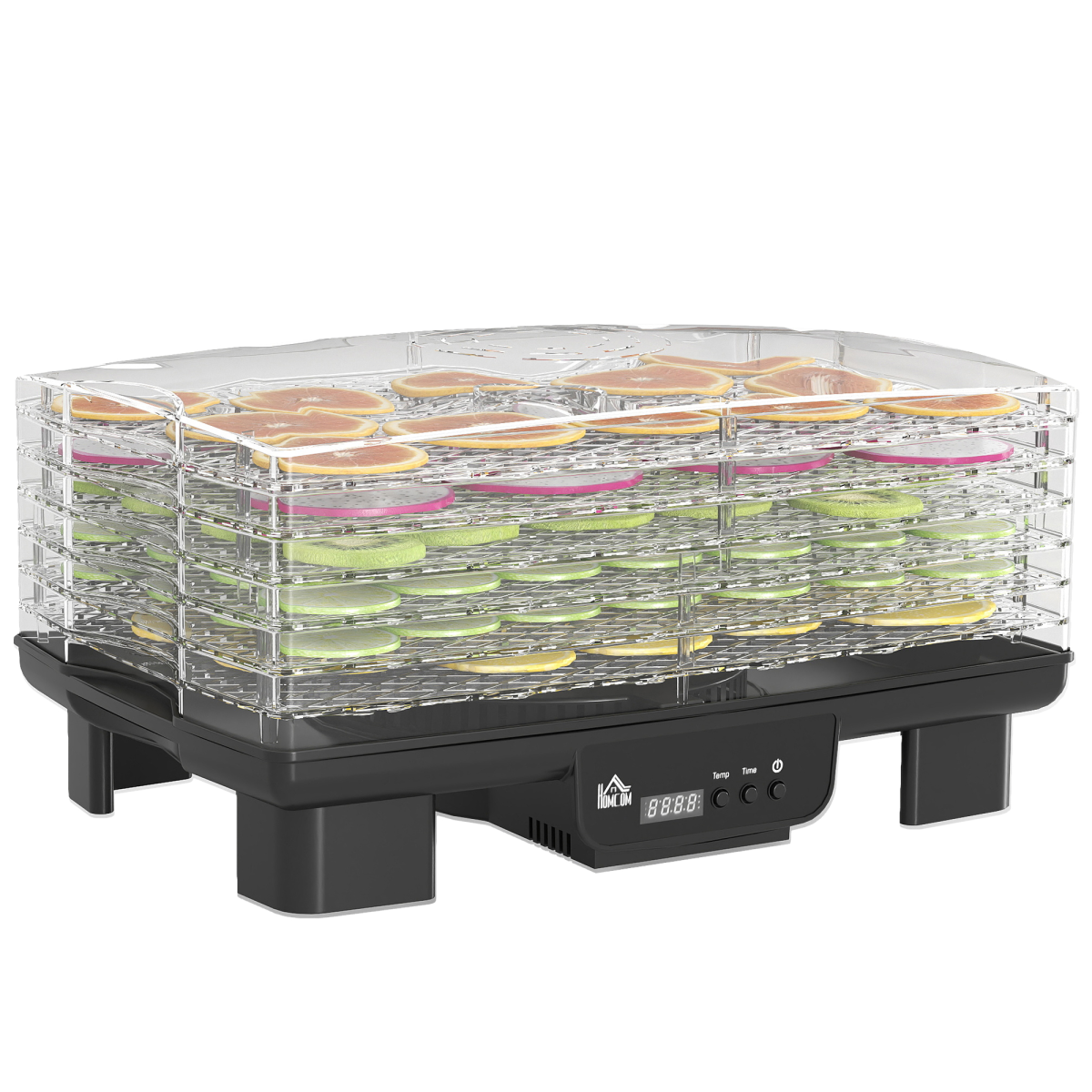 HOMCOM 6-Tray Food Dehydrator, 40-70°C Adjustable Temp, 1-48H Timer