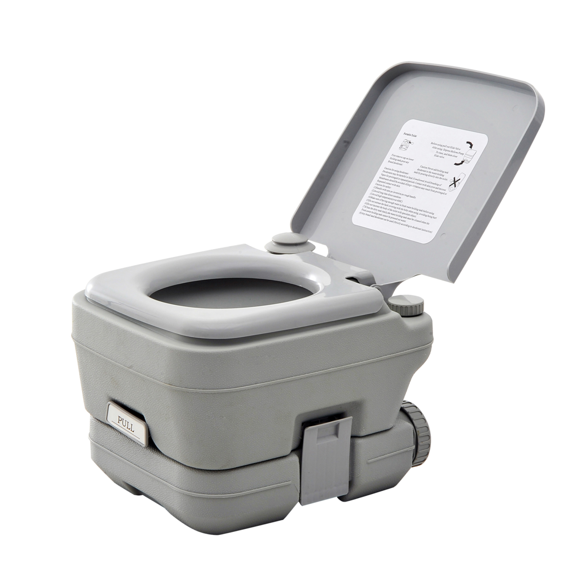 Portable Camping Toilet with 2 Detachable 10L Tanks, Grey