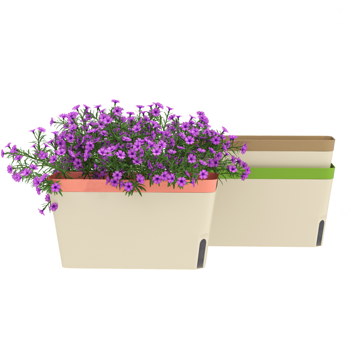 Outsunny 3-Piece Self-Watering Plant Pots with Visual Water Level Window