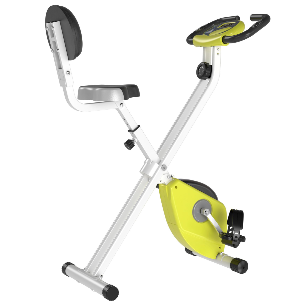 Foldable Magnetic Resistance Exercise Bike with LCD Monitor, Adjustable Seat and Backrest