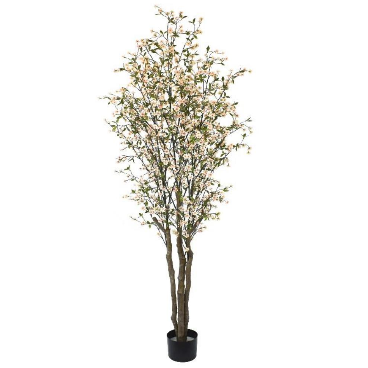 Leaf 210cm Fire Retardant Plastic Cherry Blossom Tree with 1206 Flowers and Plastic Trunk