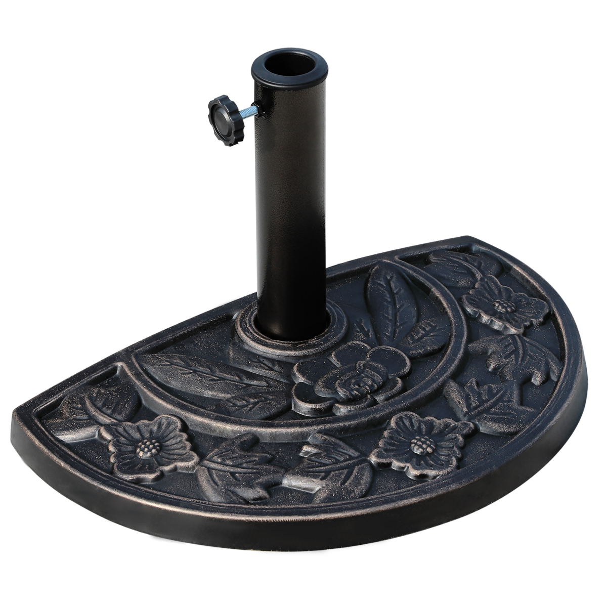 Outsunny Half Round Resin Parasol Base, Antique Bronze