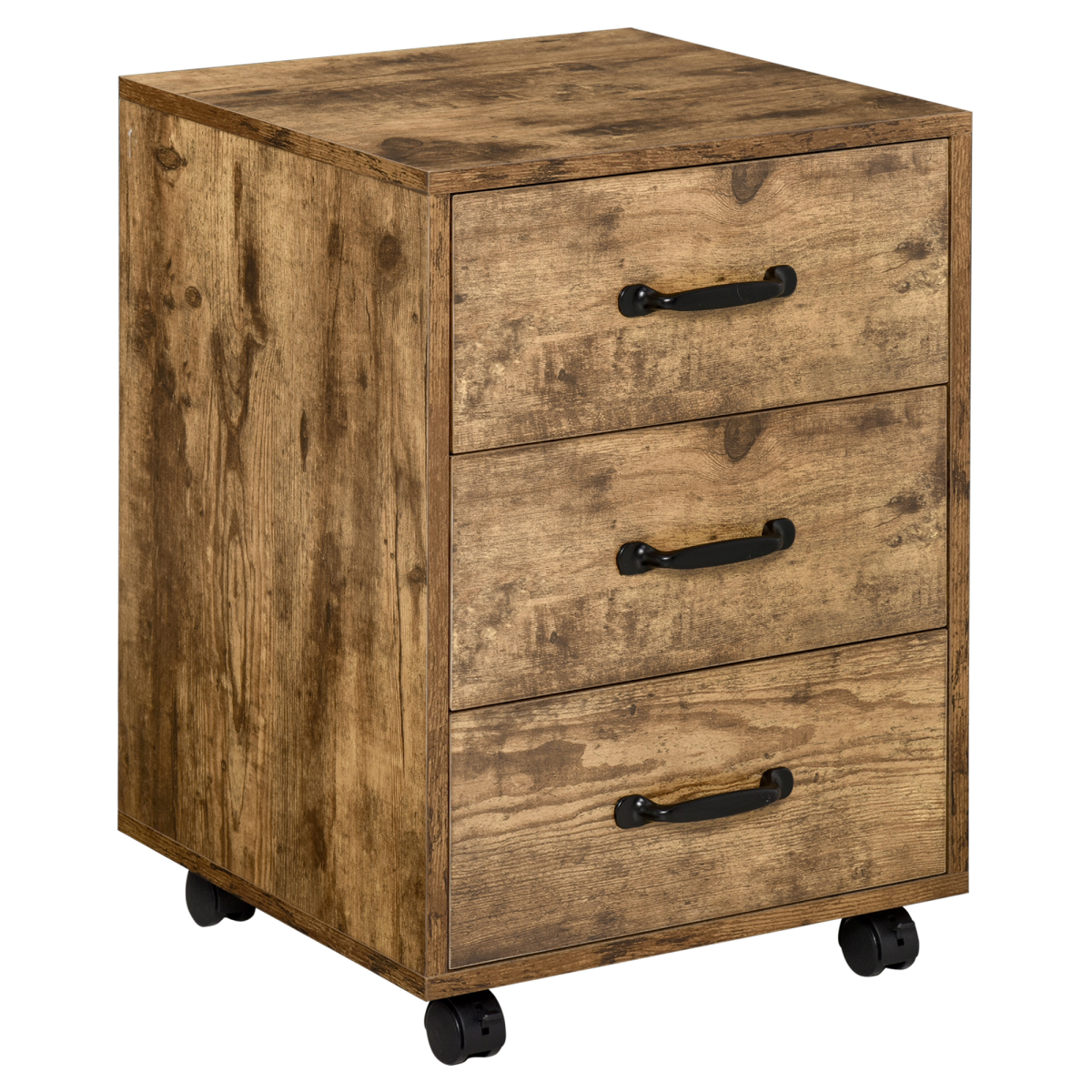 Rolling File Cabinet with 3 Drawers, Mobile Under Desk Filing Organizer, 4 Casters