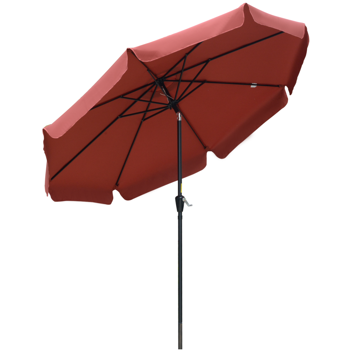 Outsunny 2.66m Wine Red Garden Parasol Patio Umbrella with Crank Handle and Tilt Function