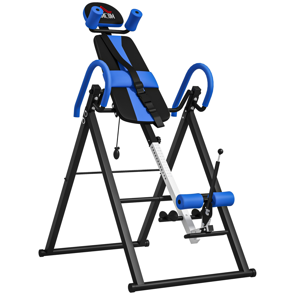 HOMCOM Foldable Adjustable Gravity Inversion Table with Safety Belt, Blue