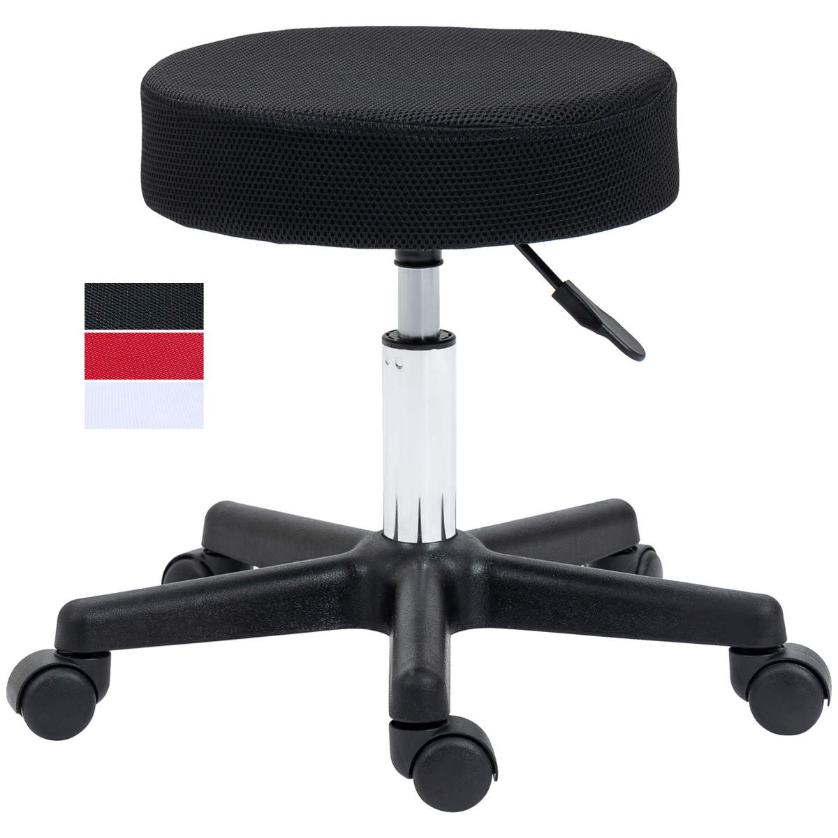HOMCOM Swivel Adjustable Salon Stool with 3 Changeable Covers