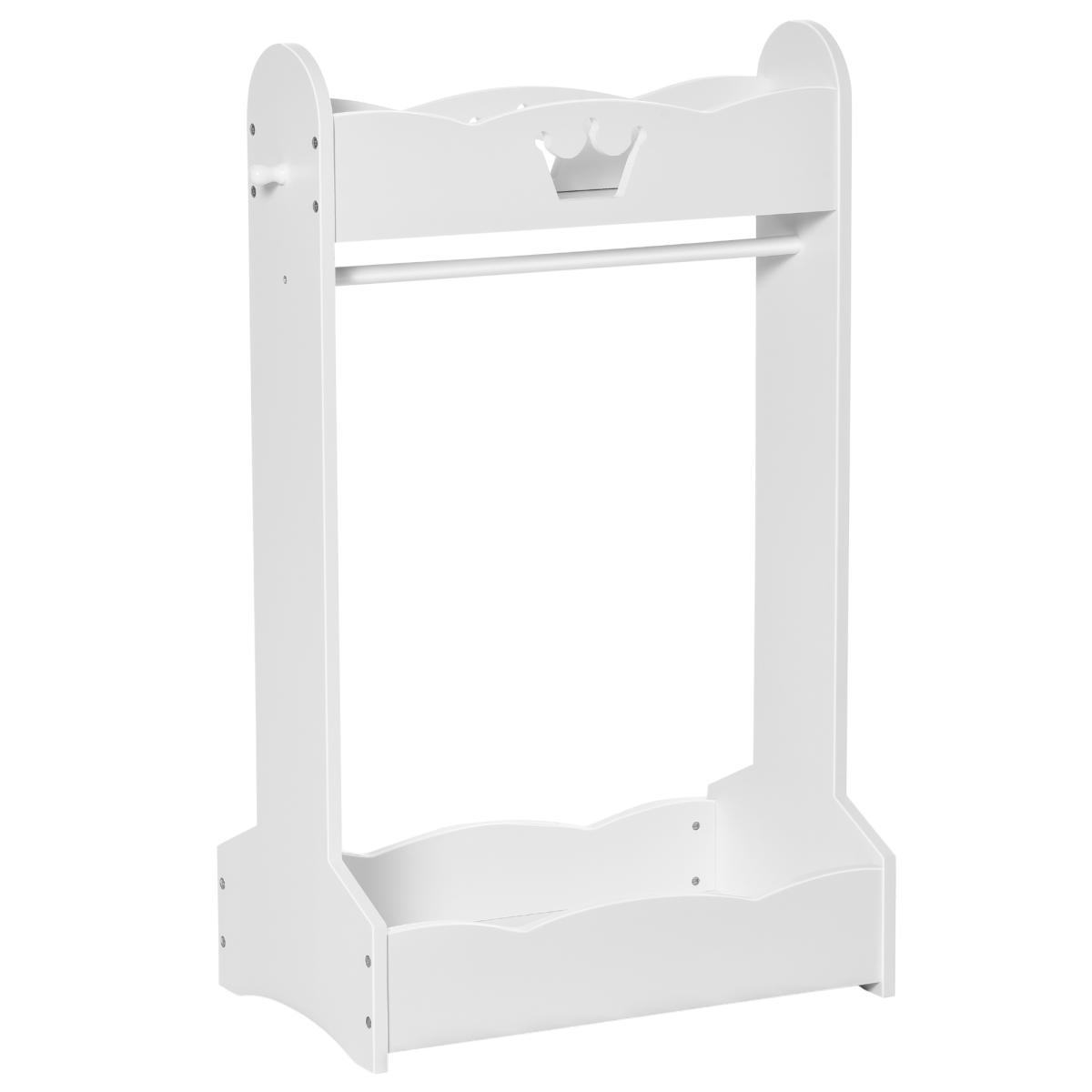 Kids Wooden Clothes Rack with Storage Shelves and Hooks, Princess Hall Tree for Ages 3-8 Years