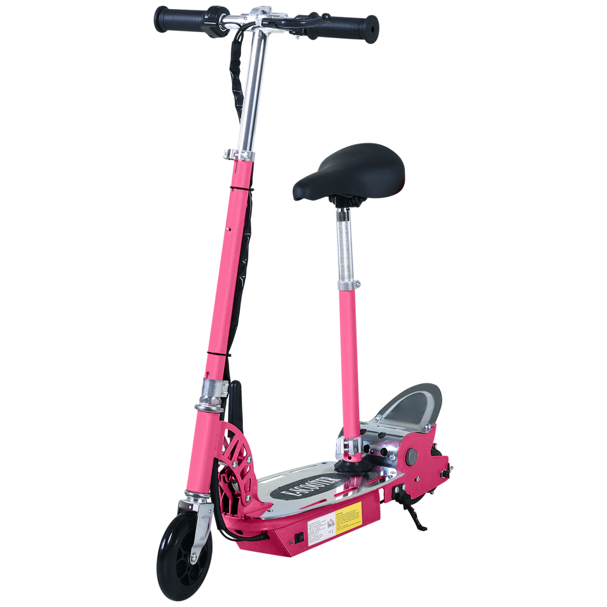 HOMCOM Foldable Electric Scooter for Kids, 120W, Adjustable Height, Rear Brake