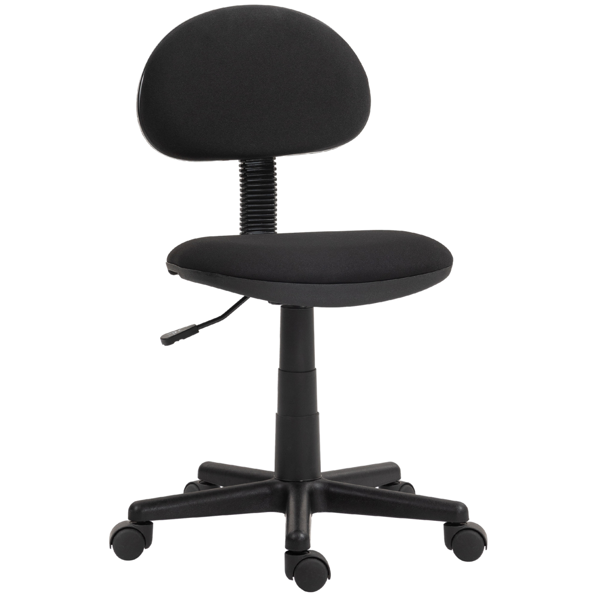 HOMCOM Armless Office Chair, Adjustable Height, Swivel Wheels, Black
