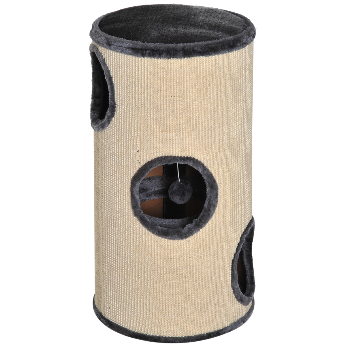 Cat Scratching Barrel Sisal Activity Center with 3 Dens and Observation Deck 70Hcm