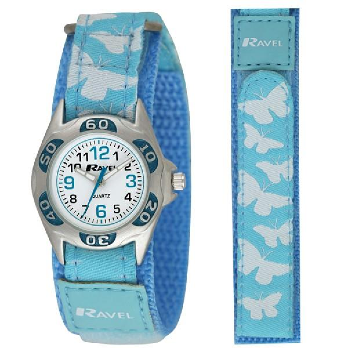 Ravel Kids Butterfly Blue Velcro Watch R1507.52