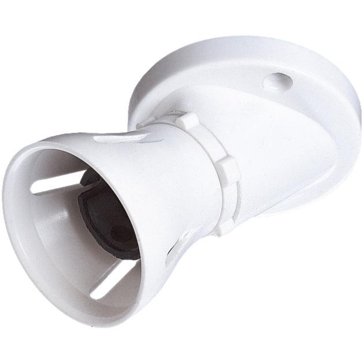 Eagle White T1 Angled 3 Terminal Batten Lamp Holder with HO Skirt, BC, 60W Max
