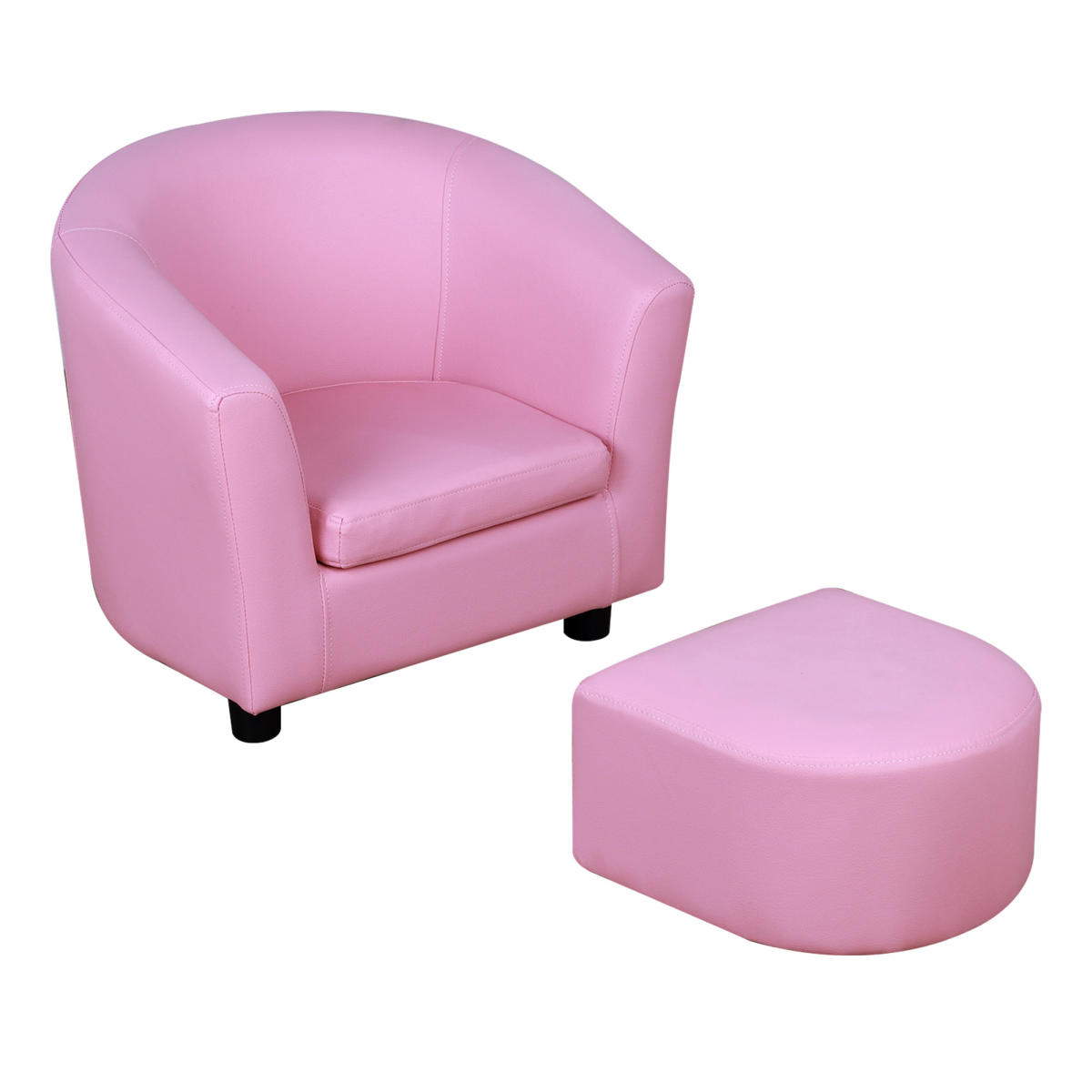 HOMCOM Kids Mini Sofa with Ottoman, Pink Children Armchair