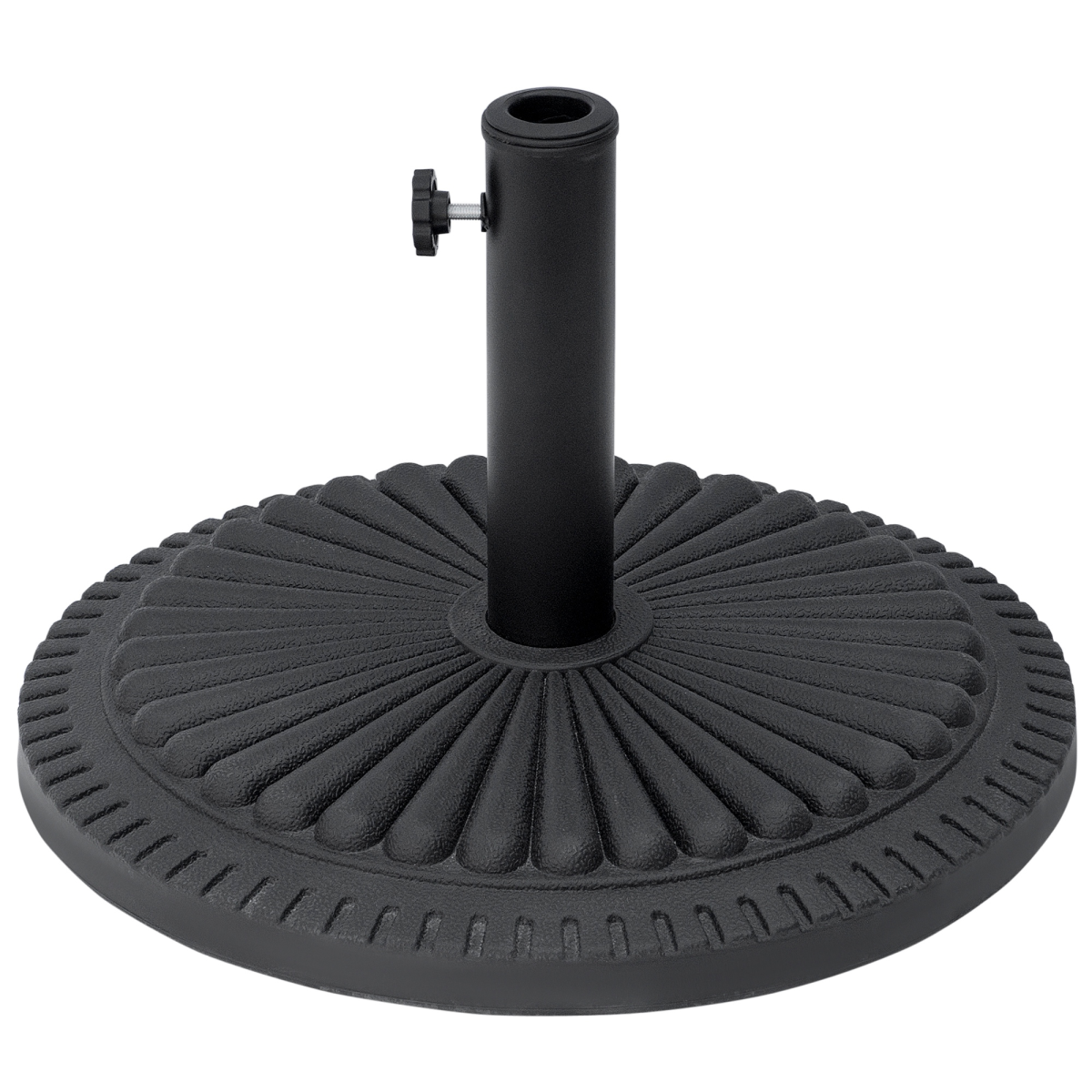 Outsunny Round Black Cement Parasol Base for 35-48mm Poles