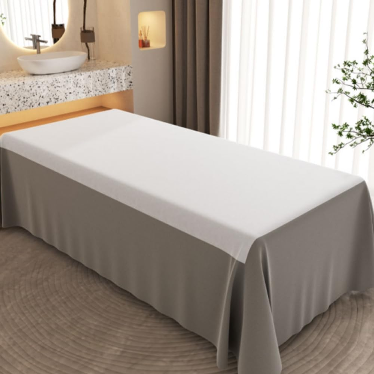 Disposable Non-Woven Massage Bed Face Covers, Waterproof Oil-Resistant Spa Bed Sheets for Massage Tables, Tattoo Chairs, and Beauty Salons