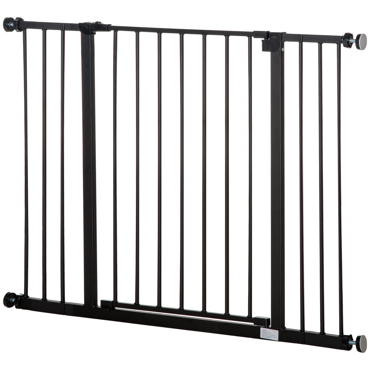 Pawhut Adjustable Pressure Mounted Dog Gate for Stairs & Doorways, Black
