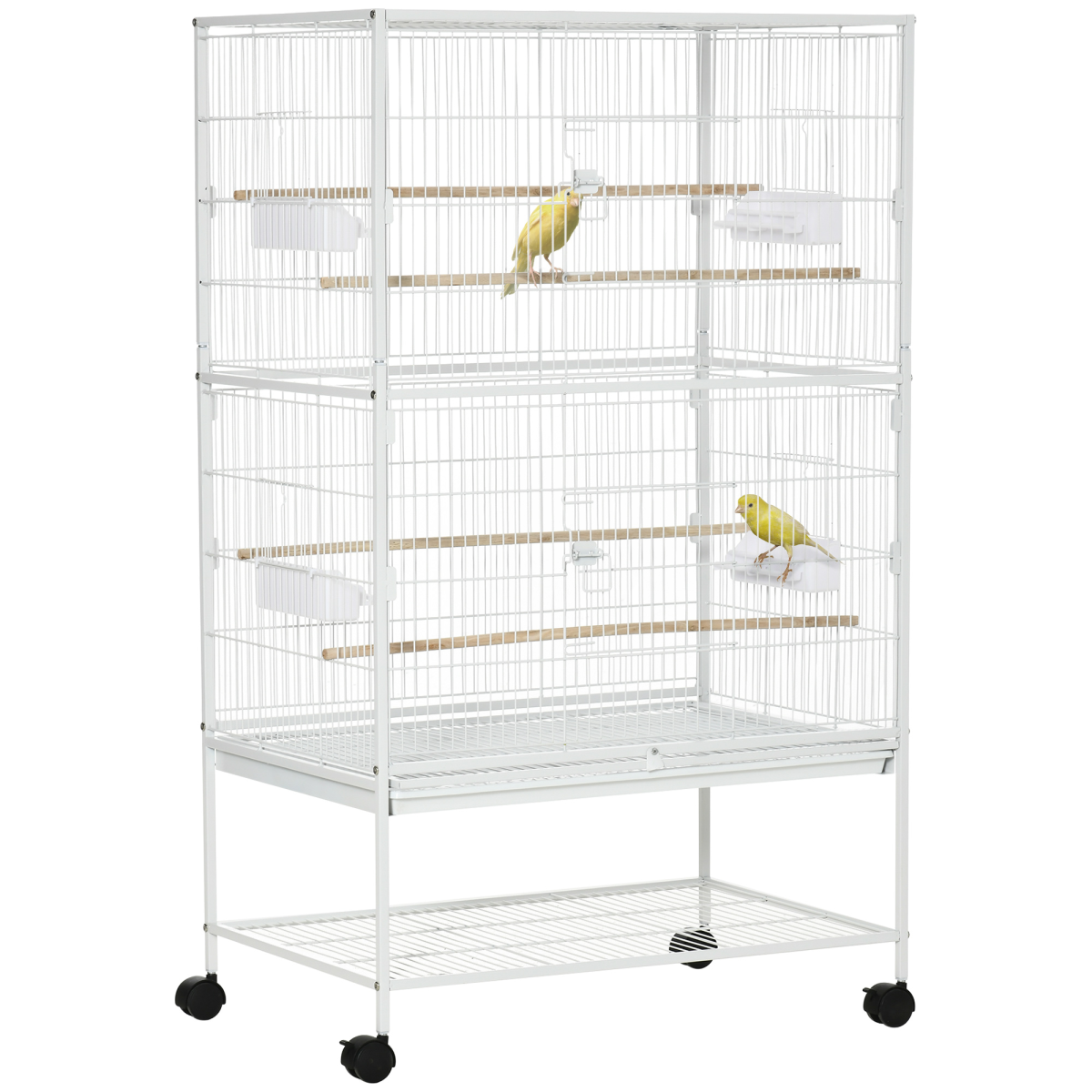 Large Bird Cage with Stand for Budgies and Finches, White