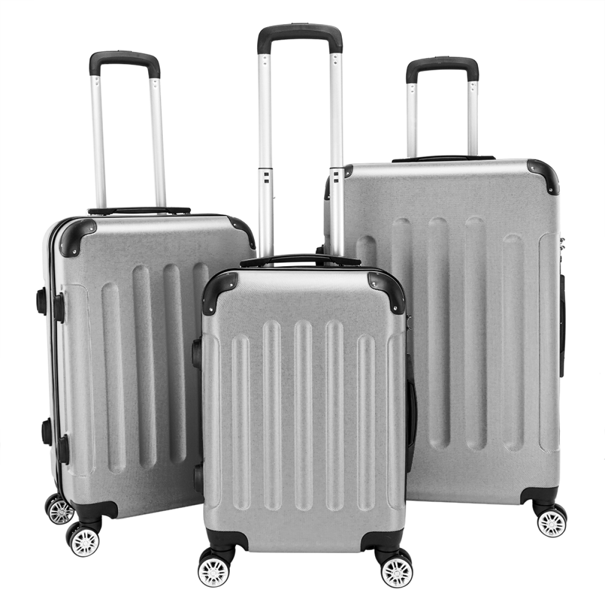 3-Piece Lightweight ABS Spinner Wheel Carry-On Suitcase Set