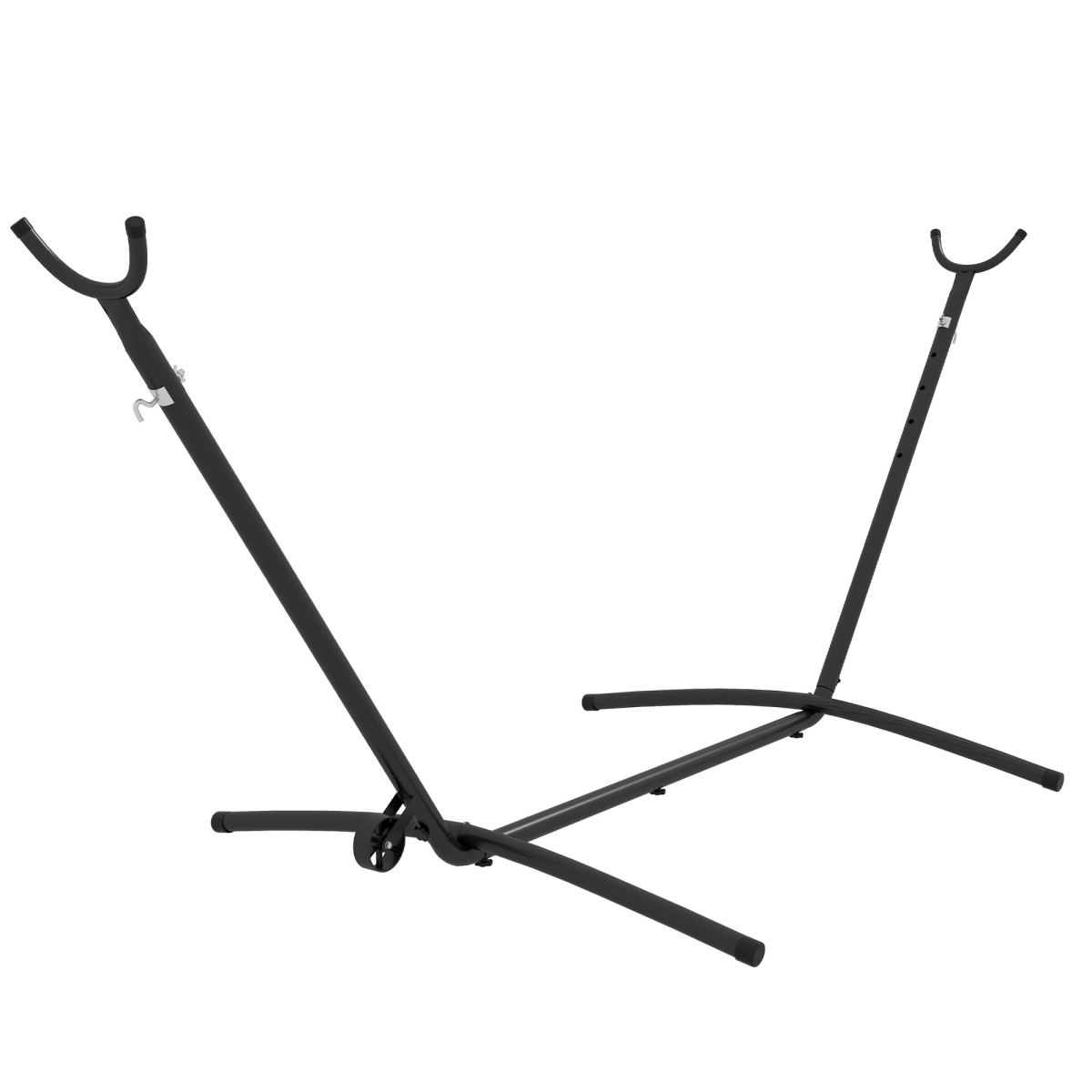 Outsunny Adjustable Hammock Stand with Wheels and Carry Bag, Black