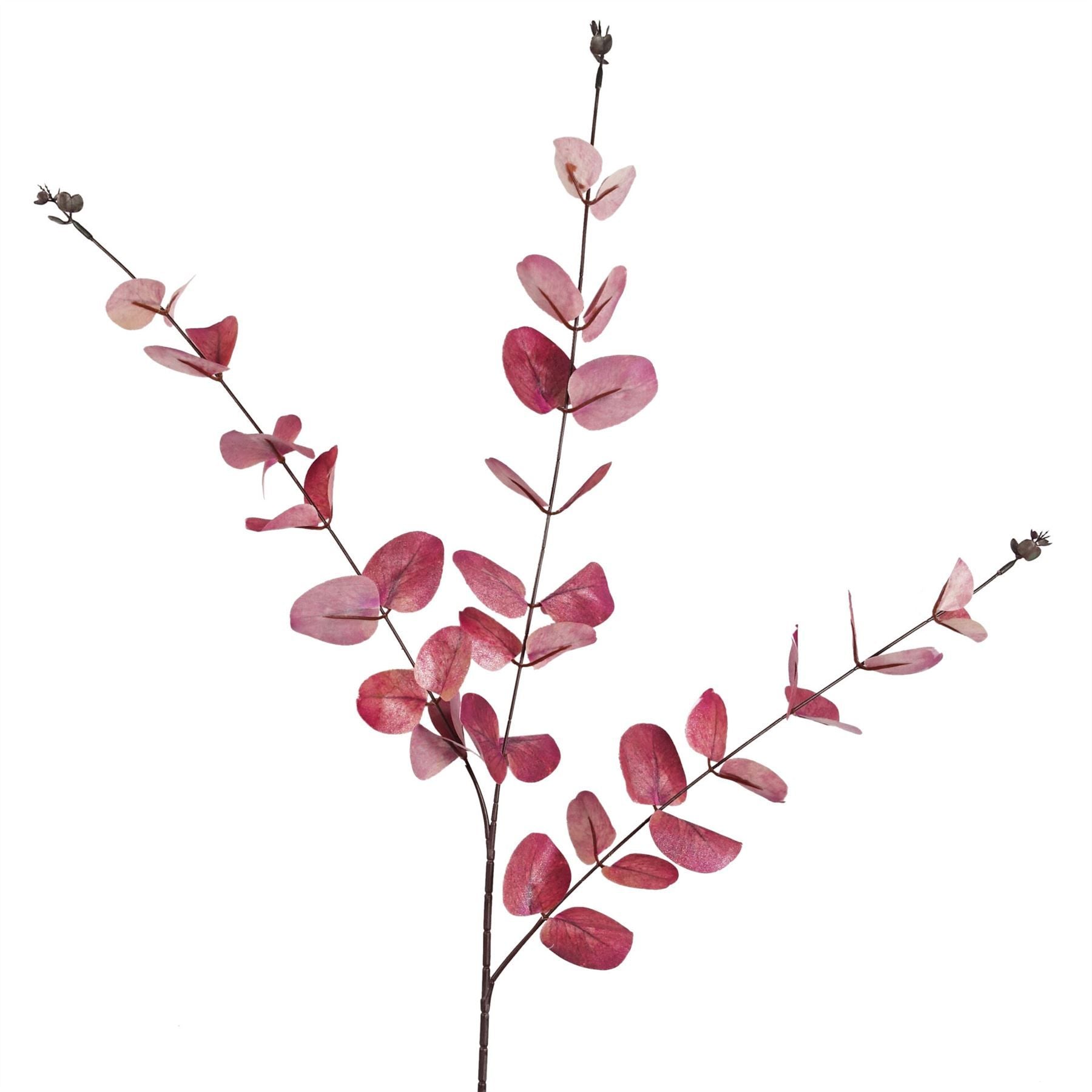 Realistic Pink Eucalyptus Foliage Stem 80cm Wired Shapable Stem