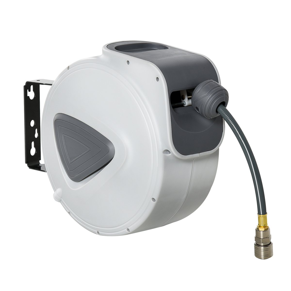 DURHAND Retractable Auto Air Hose Reel 10m + 90cm Lead Hose, 3/8 in (9.5 mm) Hose, 1/4 in Connector