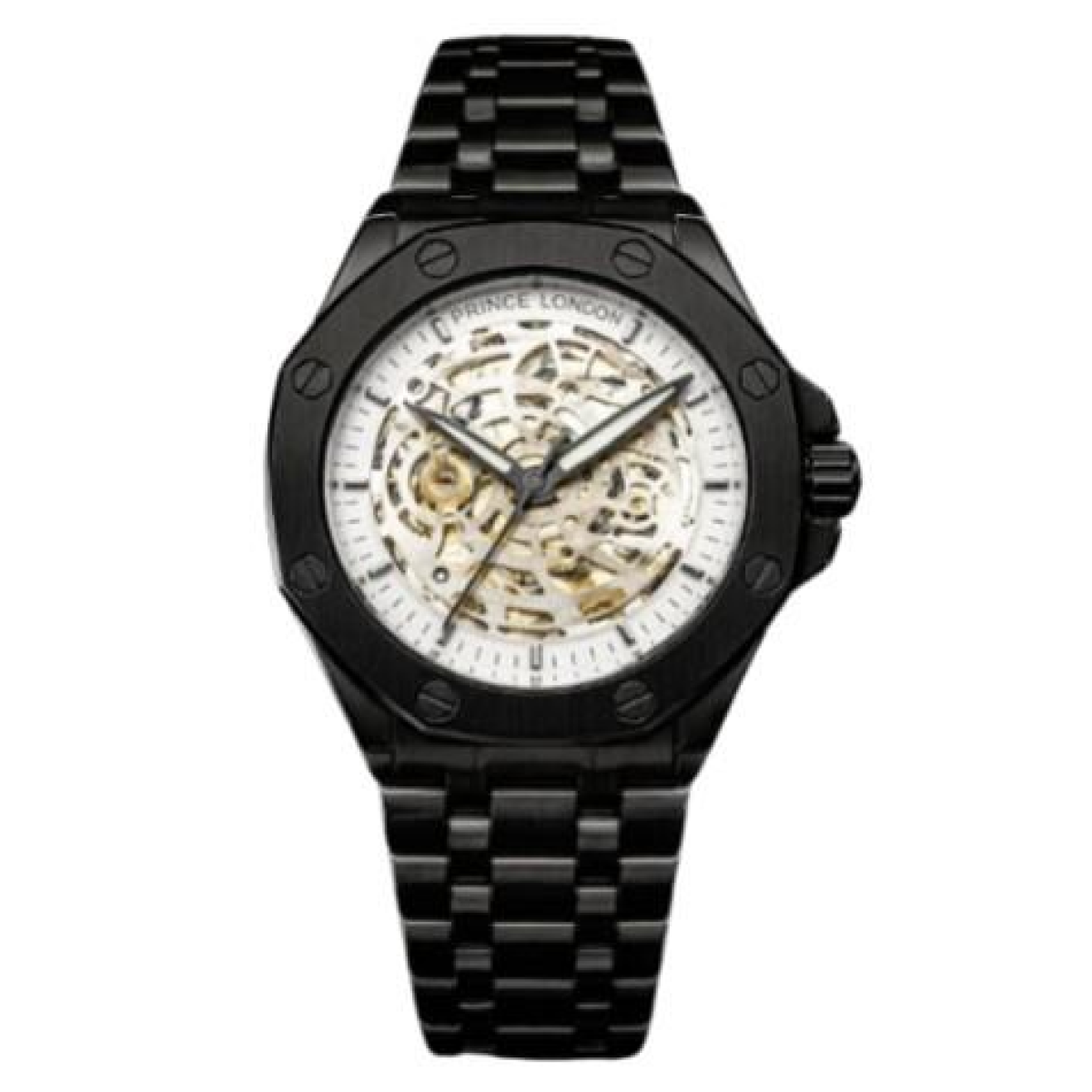 NY London Men's Automatic Octagon Dial Metal Bracelet Watch