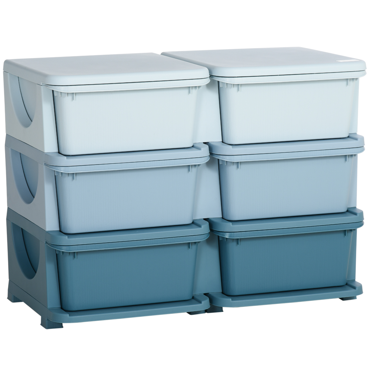 HOMCOM Kids Toy Storage Unit with 6 Drawers, Blue