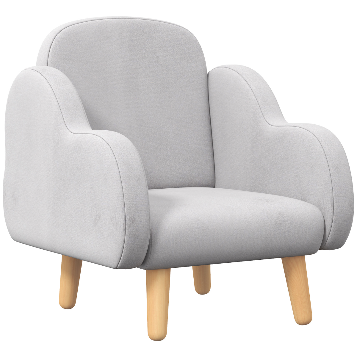 ZONEKIZ Cloud-Shaped Toddler Armchair, Grey Kids Mini Chair