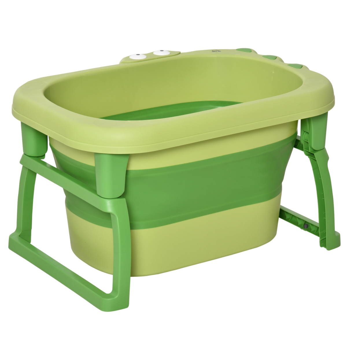 Foldable Baby Bathtub with Stool for 0-6 Years - Green