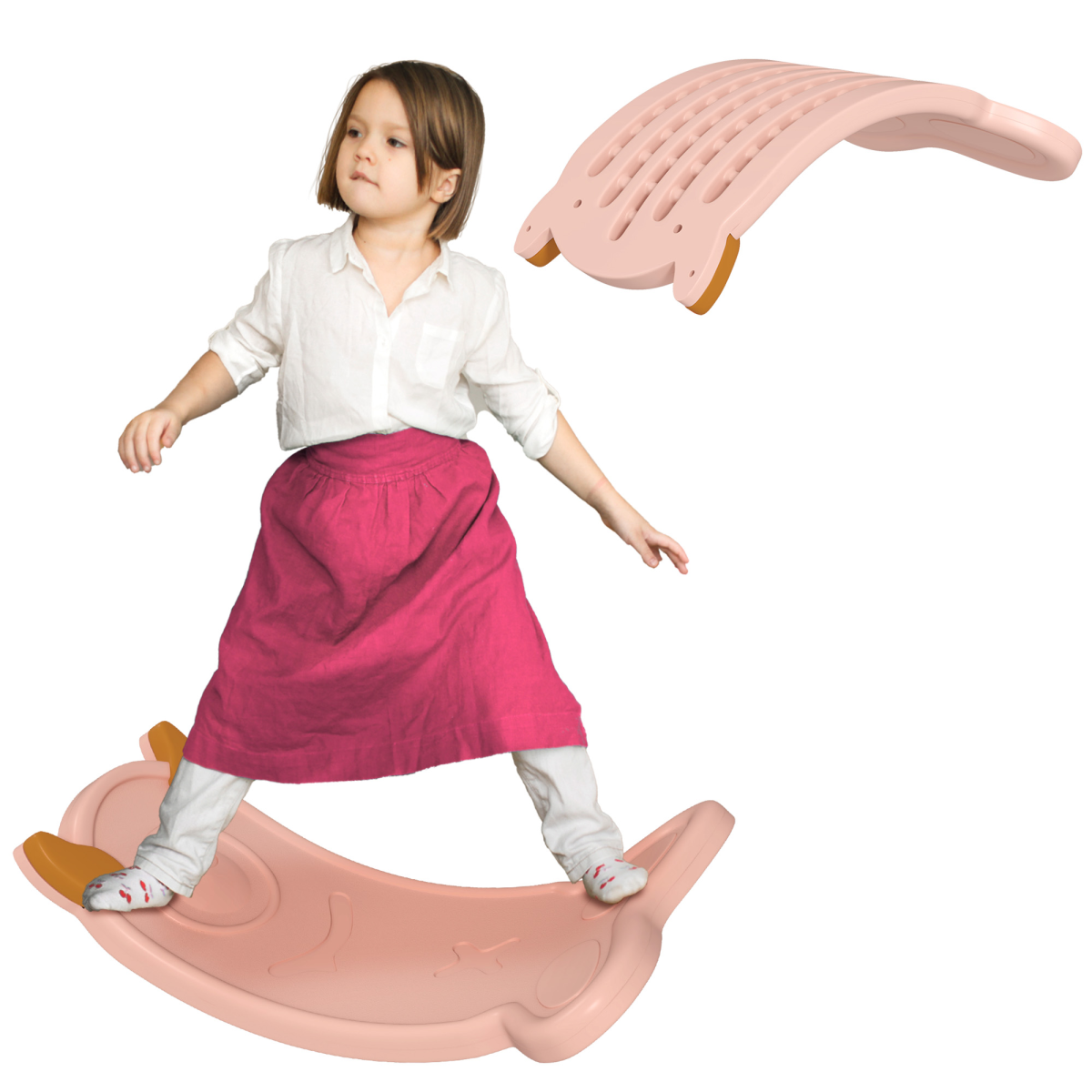 AIYAPLAY Kids Balance Board for Balance Training & Sensory Play, Pink
